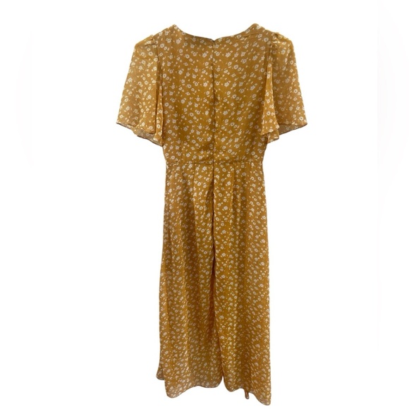Lulus Dress After Bloom Delight Golden Yellow Floral High Low Mid XS - Picture 4 of 7